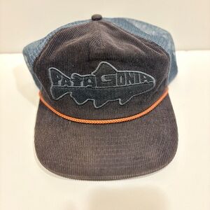 Patagonia Hat Fly Catcher Corduroy Meshback Snapback Wild Waterline Grey Fish